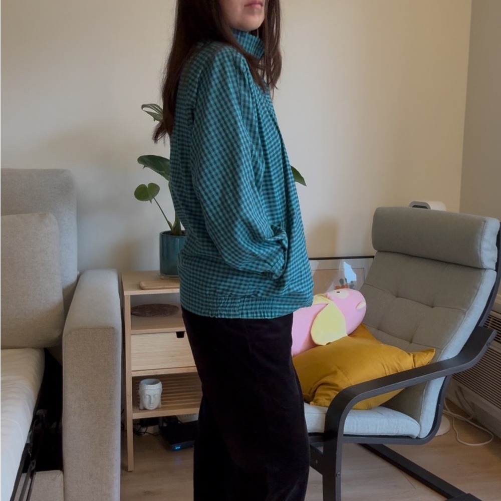 Vintage Reversible M Blue and Purple Checkered Flannel Playboy Jacket